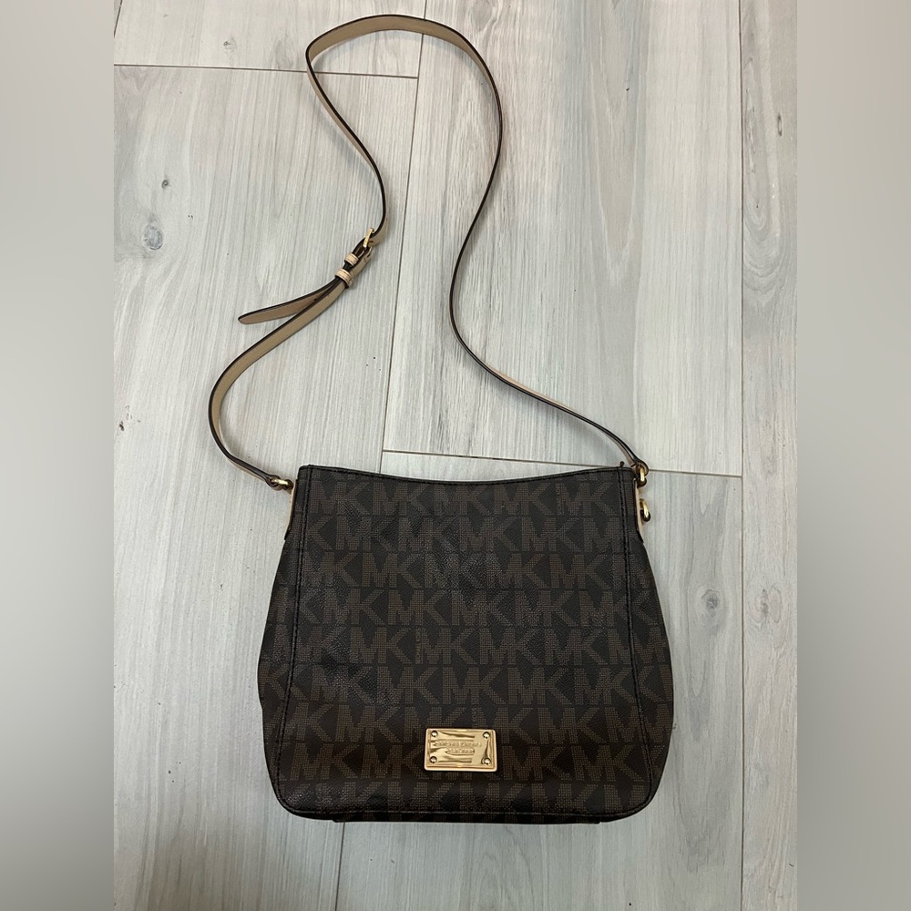 Michael Kors Brown Crossbody Bag with Signature Monogram
